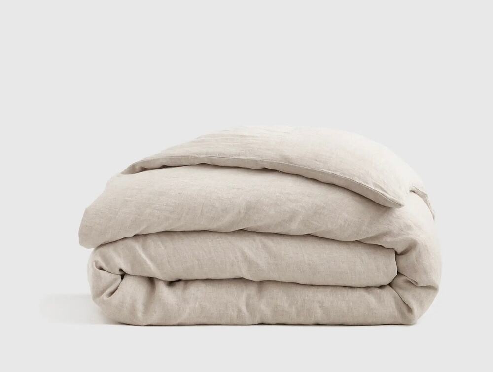 Quince European Linen Duvet Cover Natural Chambray King/Cal King New